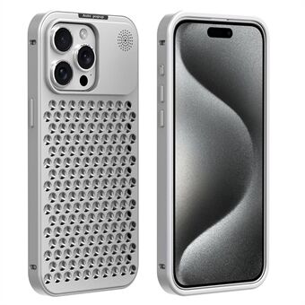 R-JUST RJ58 For iPhone 15 Pro Etui Auto Pop-Up Varmeavledning Aromaterapi Aluminiumlegering Deksel