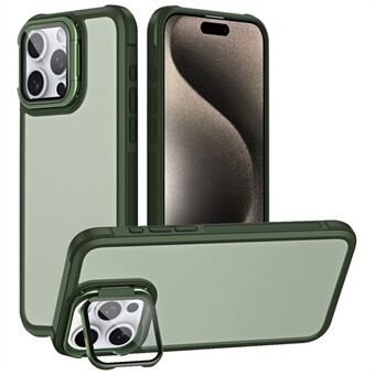 For iPhone 15 Pro Case med linsebeskyttelse støtte Skin-Touch PC+TPU telefonens bakdeksel