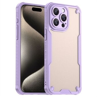 Armor Series For iPhone 15 Pro Etui PC+TPU Halvtransparent Frostet Finish Beskyttende Telefondeksel