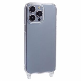 For iPhone 15 Pro-etui TPU 1,8mm Gjennomsiktig Telefondeksel med Snorhull