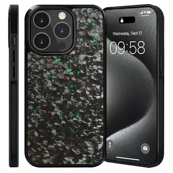 For iPhone 15 Pro Magnetisk Etui Smidd Struktur Aramidfiber+TPU Anti-Sklisikkert Telefondeksel