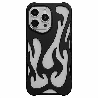 For iPhone 15 Pro-deksel, hul flamme-design, matt TPU-telefondeksel