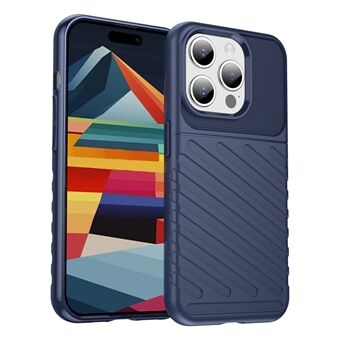 Thunder-serien for iPhone 15 Pro Tykk TPU-telefonveske med twill-texture Anti-drop-cover