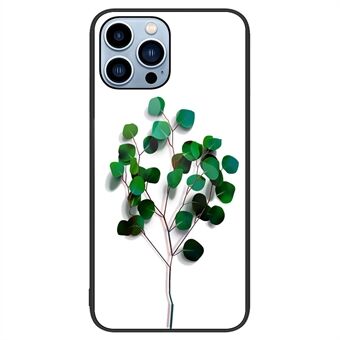 For iPhone 15 Pro Mønstertrykk Bakdekselet Anti-Riper Herdet Glass+PC+TPU Telefonveske