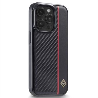 LC.IMEEKE iPhone 15 Pro-etui med karbonfiber tekstur i PU-lær+TPU+EVA, beskytter telefonen mot fall.