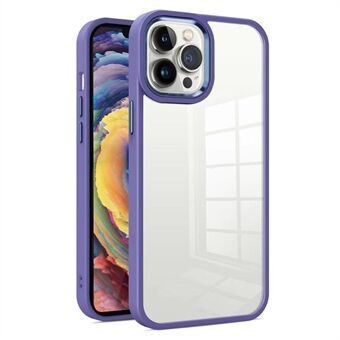 For iPhone 15 Pro, Klar Telefonveske i mykt TPU+hardt PC-materiale med støtdemping og metallknappdeksel.