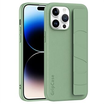 Telefondeksel med håndleddstropp for iPhone 15 Pro, PU-belagt PC + TPU-dekselpose med litchi-tekstur