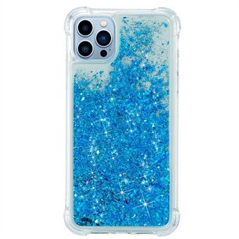 For iPhone 15 Pro Glitter Quicksand Telefon Etui Fleksibel TPU Støtsikker Deksel