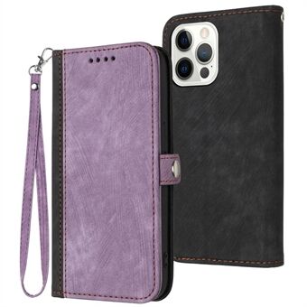 YX0020 for iPhone 15 Pro Dobbel Magnetisk Lukkemekanisme PU-Lær-etui med Stativ Lommebok Telefondekselet med Stropp