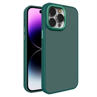 Skin-Touch Telefondeksel for iPhone 15 Pro, Anti-Drop Hard PC+Soft TPU Telefonskall med Metallobjektivramme