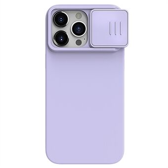 NILLKIN for iPhone 15 Pro Skyv kamera lokk, ripesikker deksel laget av flytende silikon + PC mobildeksel.