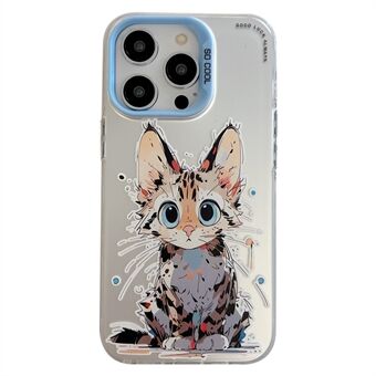 For iPhone 15 Pro telefonveske PC+TPU Graffiti Animal mønster designdeksel