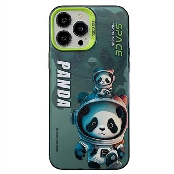 For iPhone 15 Pro PC+TPU-etui Panda Astronautmønstertrykk Telefondeksel