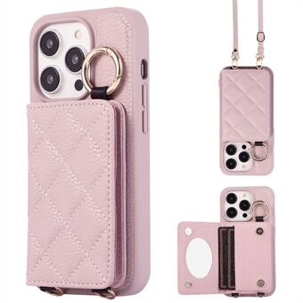 PU + TPU-deksel for iPhone 15 Pro-etui med kortspor, støtsikker telefondeksel.