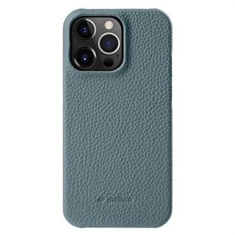 MELKCO iPhone 15 Pro-etui Ekte ku-skinn som er ripebestandig + PC-magnetisk telefondeksel