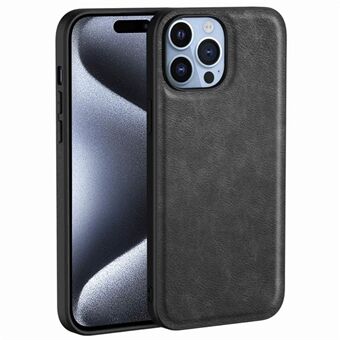 For iPhone 15 Pro mobildeksel Retro PU-lær + TPU + PC mobiltelefonveske