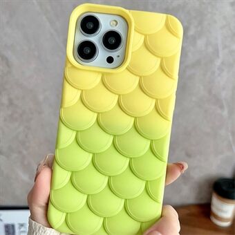 For iPhone 15 Pro-dekselet Gradient 3D Fish Scale Soft TPU Anti-scratch Phone Cover.