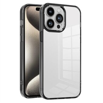 For iPhone 15 Pro deksel med gjennomsiktig PC+TPU bakside