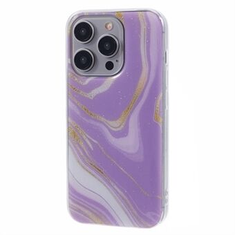 For iPhone 15 Pro TPU telefonveske marmor mønster IMD fallbeskyttende deksel