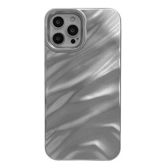 For iPhone 15 Pro Sølv Etui Bølgemønster Matt Mykt TPU-telefondeksel