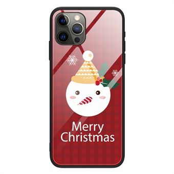 For iPhone 15 Pro-etui Trykk av julemotiv Telefondeksel TPU + herdet glasskall