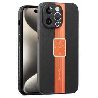 KADEM for iPhone 15 Pro-etui PU + TPU + Akryl Elektroplatering Telefondeksel