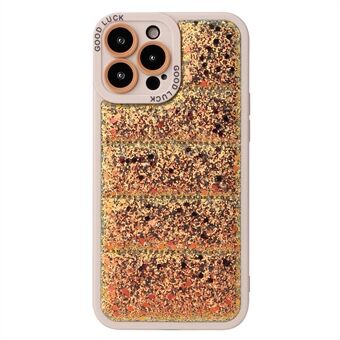 For iPhone 15 Pro Telefonveske med glitter og stjerneglimt på baksiden