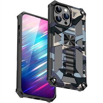 For iPhone 15 Pro Telefondeksel PC+TPU Støtdempende Bakdeksel med Støtteben.