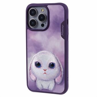 NIMMY Big Eyes Pet-serien for iPhone 15 Pro mobiltelefondeksel med tegnet broderi