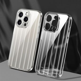 XUNDD Greya Series til iPhone 15 Pro mobildeksel Vertikale striper PC+TPU gjennomsiktig omslag