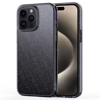 For iPhone 15 Pro mobiltelefondeksel Glitterpulver Klar TPU+PC beskyttelsesdeksel