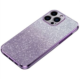 For iPhone 15 Pro Mobiltelefondeksel 6D Elektroplatering Glitterpulver Støtsikkert TPU-omslag