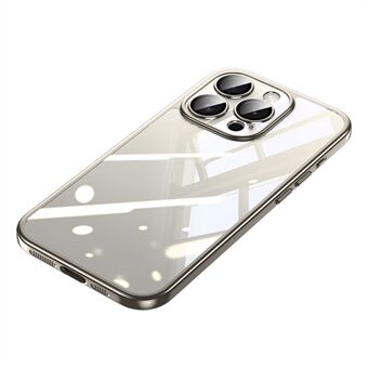 SULADA Titanium-serien for iPhone 15 Pro-etui med herdet glasslinsefilm, elektroplateret matt myke kantetui.