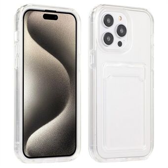 For iPhone 15 Pro Klar Kortspor Etui TPU + PC Beskyttende Telefondeksel