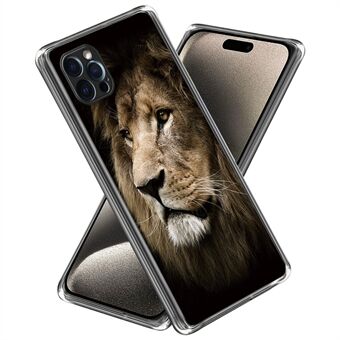 For iPhone 15 Pro Mobiltelefonveske Slim-Fit TPU Bakre Skall med Mønsterutskrift