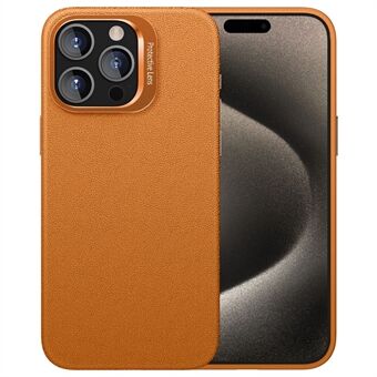 For iPhone 15 Pro mobiltelefondeksel TPU+PC slim-fit deksel med linseramme og støtteben.