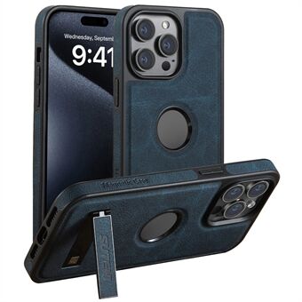 SUTENI G2 For iPhone 15 Pro Max Kickstand Etui Litchi Tekstur PU+TPU Telefondeksel Kompatibel med MagSafe