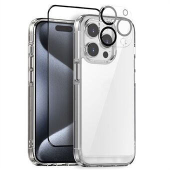 NORTHJO For iPhone 15 Pro Max-etui med PC + TPU telefondeksel, 3-i-1 mobiltilbehørsett.