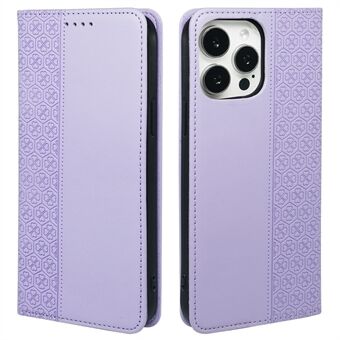 For iPhone 15 Pro Max-etui Firkløver Lær Med Flip-telefondeksel