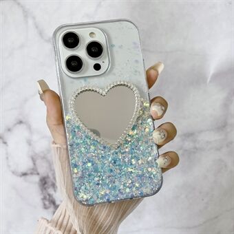 For iPhone 15 Pro Max Case Epoxy TPU Luminous Phone Cover Glass Mirror Back 
til iPhone 15 Pro Max-etui i epoxy-TPU, selvlysende deksel med glasspeilbakside.