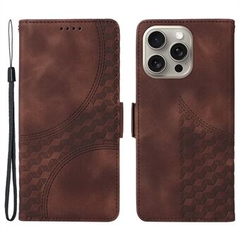 For iPhone 15 Pro Max etui med stropp, rombeformet stjerneskinn-telefondeksel.