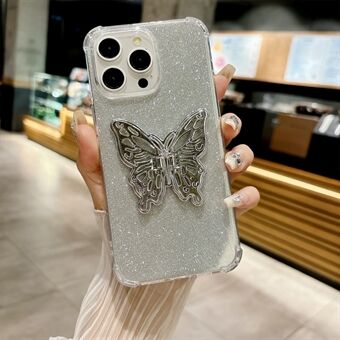 For iPhone 15 Pro Max-deksel Butterfly Kickstand TPU-telefondeksel med kortpapir.