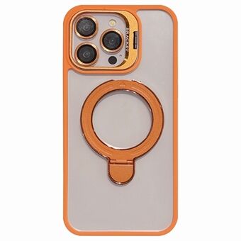 For iPhone 15 Pro Max Magnetisk deksel i PC+TPU med dobbel støtteben og objektivfilm.