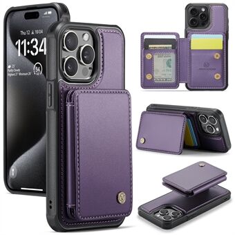 JEEHOOD J05 For iPhone 15 Pro Max Magnetisk Etui med Støtte PU+TPU Telefondeksel med Kortholder