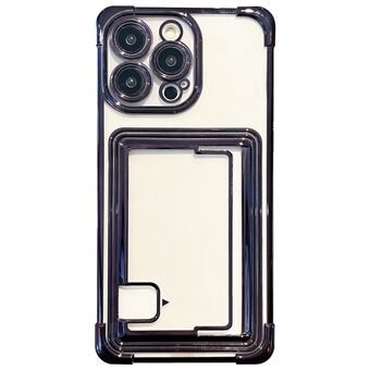 For iPhone 15 Pro Max Etui Myk TPU Kortsporholder Telefondeksel Elektroforsølvning