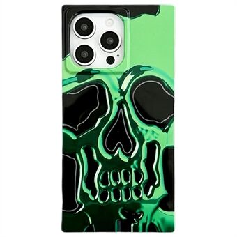 For iPhone 15 Pro Max Etui Firkantet Design Glanset TPU Mønstret Telefondeksel