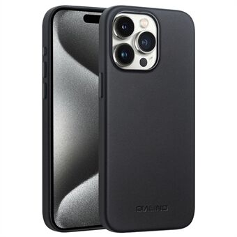 QIALINO For iPhone 15 Pro Max Etui PU+Silikon Telefondeksel Kompatibelt med MagSafe