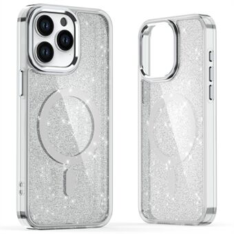 For iPhone 15 Pro Max Deksel Glitter Design TPU+PC Telefondeksel Kompatibel med MagSafe