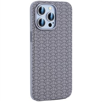 For iPhone 15 Pro Max Etui Anti-fall PU+TPU Telefon Deksel Geometrisk Mønster