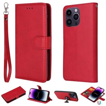 KT Ler-serien-3 For iPhone 15 Pro Max Etui PU Lær 2 i 1 Lommebok Telefondeksel Avtakbar